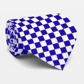 Diepblauw geruit stropdas (Opgerold)