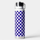 Diepblauw geruit waterfles (Achterkant)