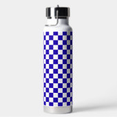 Diepblauw geruit waterfles (Rechts)