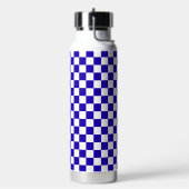Diepblauw geruit waterfles (Links)