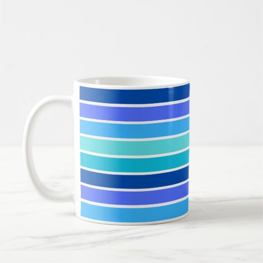 Diepblauw Gestreepte Koffiemok (Links)