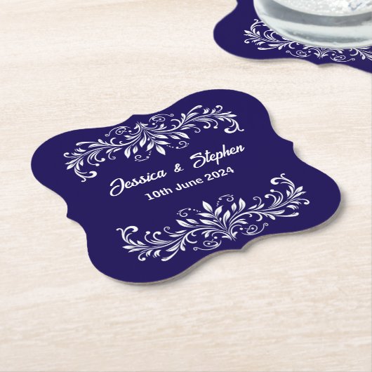 Diepblauw Kartonnen Onderzetters (Gekanteld)