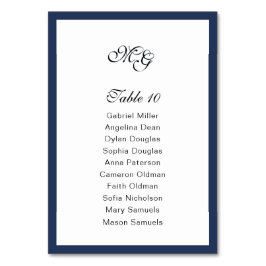 Diepblauw Lijst. Moderne stijlvolle bruiloft Kaart