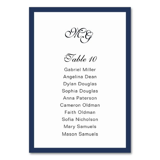 Diepblauw Lijst. Moderne stijlvolle bruiloft Kaart (Voorkant)