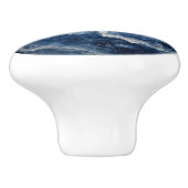 Diepblauw marmeren patroon keramische knop (Zijkant)