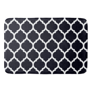 Diepblauw Marokkaans Quatrefoil Patroon Badmat