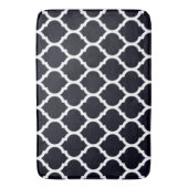 Diepblauw Marokkaans Quatrefoil Patroon Badmat (Voorkant Verticaal)