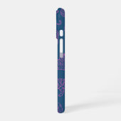 Diepblauw met Roze Tijgers iPhone 16 Hoesje (Linkerkant)