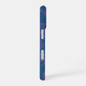 Diepblauw met Roze Tijgers iPhone 16 Hoesje (Rechterkant)