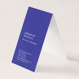 Diepblauw minimalistisch modern premium linnen visitekaartje