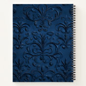 diepblauw patroon notitieboek (Achterkant)