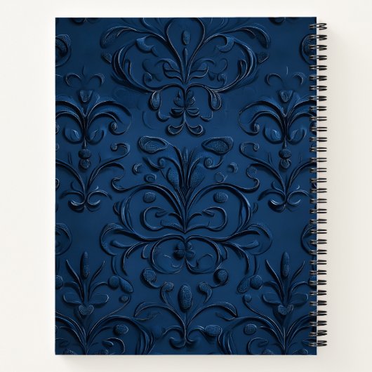 diepblauw  patroon notitieboek (Achterkant)