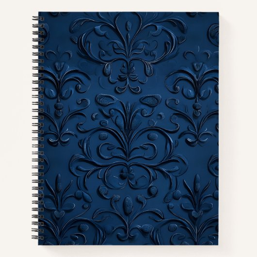 diepblauw patroon notitieboek (Voorkant)