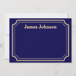 Diepblauw Retro Bold Serif Bureaunaambord Notitiekaartje