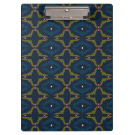 Diepblauw Retro Vintage Patroon Klembord