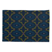 Diepblauw Retro Vintage Patroon Kussensloop (Achterkant)