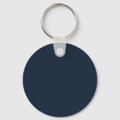 Diepblauw Retro Vintage Patroon Sleutelhanger (Achterkant)