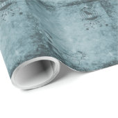 Diepblauw Steampunk Vogelkooi Inpakpapier (Rol Hoek)