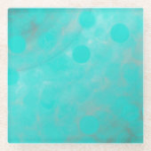 Diepblauw zee glazen onderzetter (Voorkant)