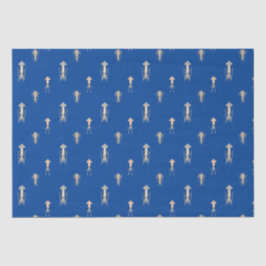 Diepblauw Zee inktvispatroon Tissuepapier