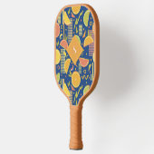 Diepblauwe 80’s citrusvruchten plakjes pickleball paddle (Links)