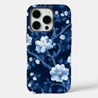 diepblauwe bloem iPhone 16 pro hoesje