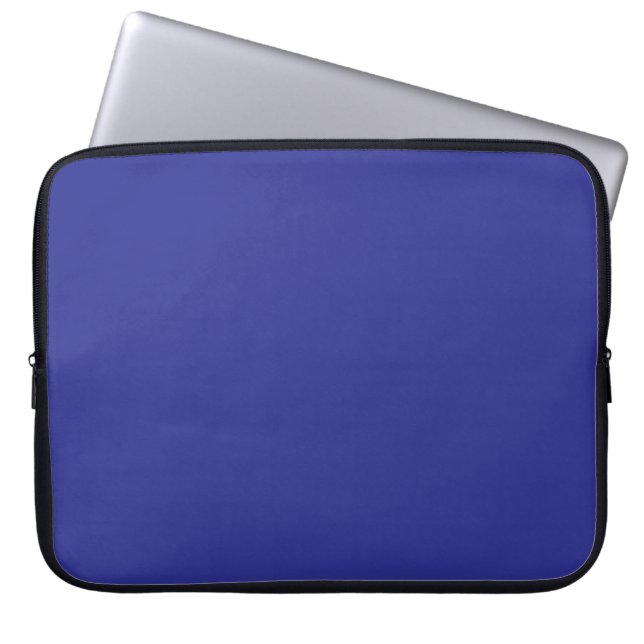 Diepblauwe effen kleur laptop sleeve (Voorkant)