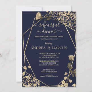 Diepblauwe en Champagne Proefbruiloft Dinner