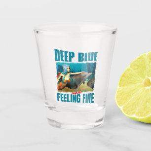 Diepblauwe en fijne zeemeermin dolfijn kunst shot glas
