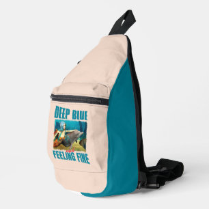 Diepblauwe en fijne zeemeermin dolfijn kunst sling bag