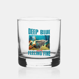 Diepblauwe en fijne zeemeermin dolfijn kunst whisky glas