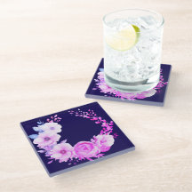 Diepblauwe en roze bloemen