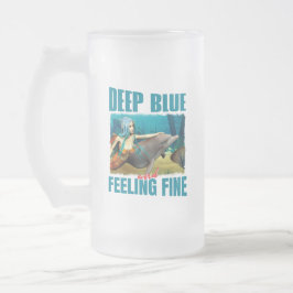 Diepblauwe en Voelende Fijne Zeemeermin Dolfijn Ku Matglas Bierpul