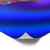 Diepblauwe fractal poster (Hoek)