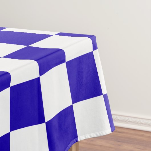 Diepblauwe geruite tafelkleed (Voorbeeld)