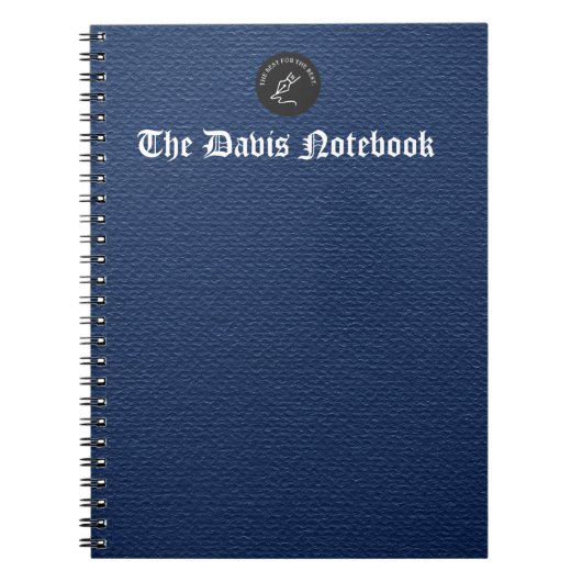 Diepblauwe getextureerde minimalistische achtergro notitieboek (Voorkant)