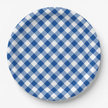 Diepblauwe Gingham Landelijke Bruiloft