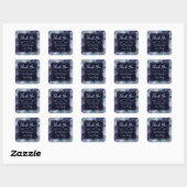 Diepblauwe Glitter Agate Kleine Zakelijke Markt Vierkante Sticker (Vel)