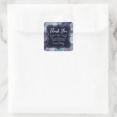 Diepblauwe Glitter Agate Kleine Zakelijke Markt Vierkante Sticker (Tas)