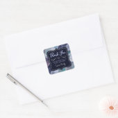Diepblauwe Glitter Agate Kleine Zakelijke Markt Vierkante Sticker (Envelop)