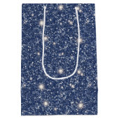 Diepblauwe Glitter Verjaardag Medium Cadeauzakje (Achterkant)