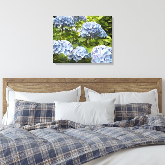 Diepblauwe Hortensia's Canvas Afdruk (Insitu (Slaapkamer))