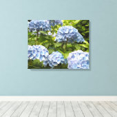Diepblauwe Hortensia's Canvas Afdruk (Insitu (Houten vloer))