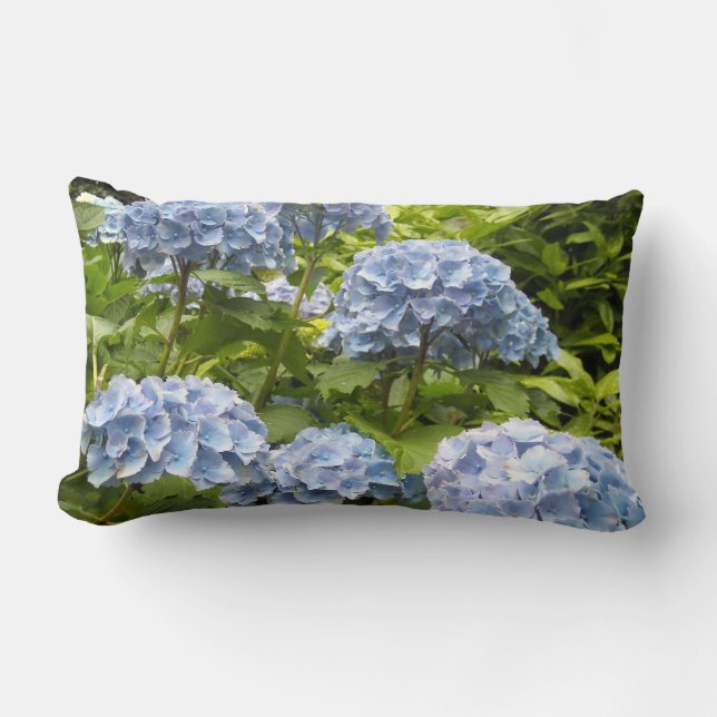Diepblauwe Hortensia's Kussen (Voorkant)