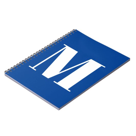 Diepblauwe initiële letter monogram moderne stijl notitieboek (Linkerzijde)