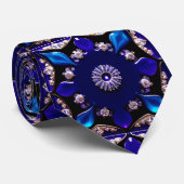 Diepblauwe juweelprint das (Opgerold)