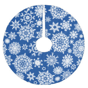 Diepblauwe Kerst Sneeuwvlok Patroon Boom Kleed Kerstboom Rok