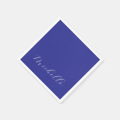 Diepblauwe kleur Plain Moderne Eigen Naam Kalligra Servet (Hoek)