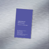 Diepblauwe minimalistische moderne vlakte magnetisch visitekaartje (Voorbeeld)