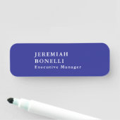 Diepblauwe minimalistische moderne vlakte naamplaatje (In situ)